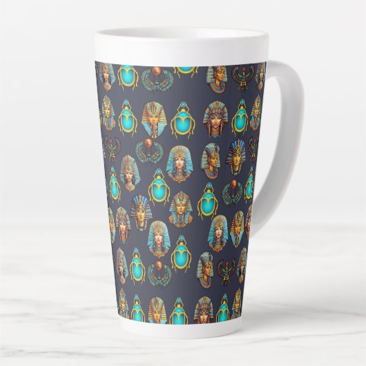 Pharaoh's Legacy: Antique Egyptian Patterns  Latte Mok (Rechterhoek)