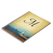 Phare Beach Scène Monogramme Note initiale Livre (Côté gauche)