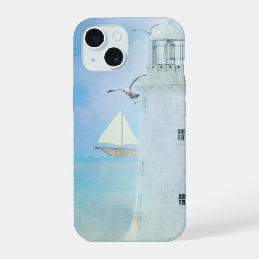 phare blanc avec voilier (Verso)