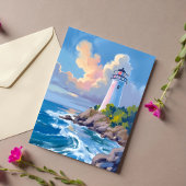Phare côtier | Carte de mer aux vagues de l'océan
