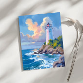 Phare côtier | Carte de mer aux vagues de l'océan