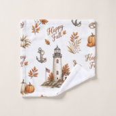 Phare côtier d'automne Feuilles de la saison (Gant de toilette)