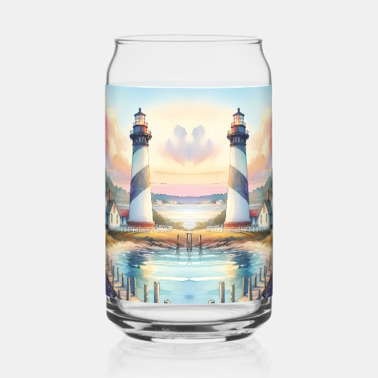 Phare côtier et chalets de plage Scène (Gauche)