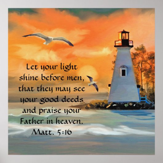 Phare Coucher de soleil / Poster de la Bible Seagu (Devant)