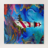Phare dans un puzzle de tempête (Horizontal)