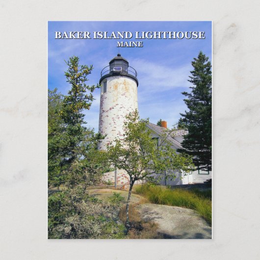 Phare de Baker Island, Maine Carte postale (Devant)