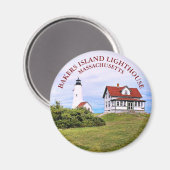 Phare de Bakers Island, MA Round Magnet (Recto/Verso)
