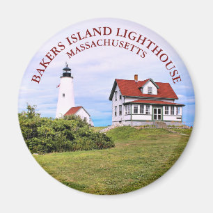 Phare de Bakers Island, MA Round Magnet