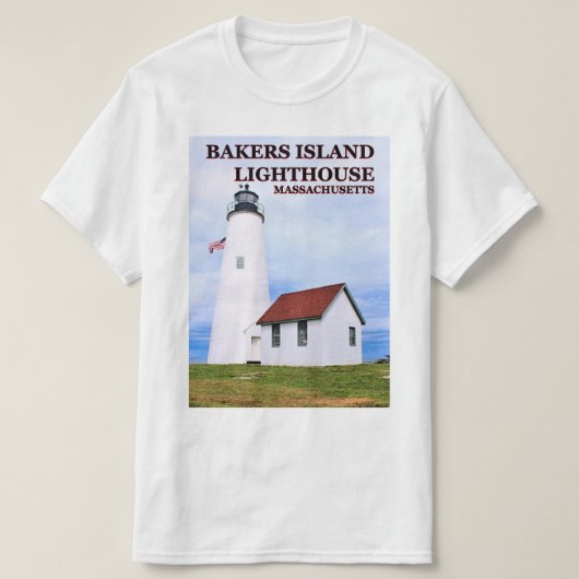 Phare de Bakers Island, T-shirt Massachusetts (Design devant)