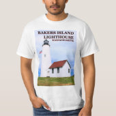 Phare de Bakers Island, T-shirt Massachusetts (Devant)