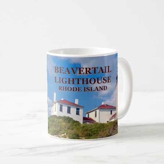 Phare de Beavertail, tasse d'Île de Rhode (Devant droit)