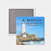 Phare de Boston, aimant du Massachusetts (Recto/Verso)