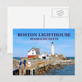 Phare de Boston, Massachusetts Carte postale (Devant / Derrière)
