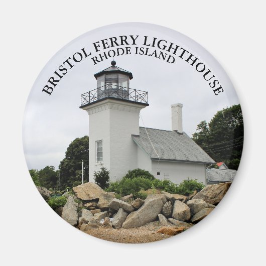 Phare de Bristol Ferry Rhode Island Round Magnet (Devant)