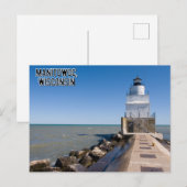 Phare de carte postale du Wisconsin de Manitowoc (Devant / Derrière)