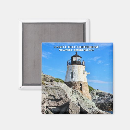 Phare de Castle Hill, Rhode Island Magnet (Recto/Verso)