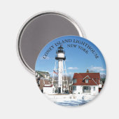 Phare de Coney Island, New York Round Magnet (Recto/Verso)