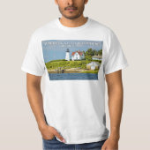 Phare de cou de Warwick, T-shirt d'Île de Rhode (Devant)