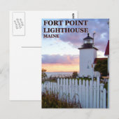 Phare de Fort Point, carte postale du Maine (Devant / Derrière)