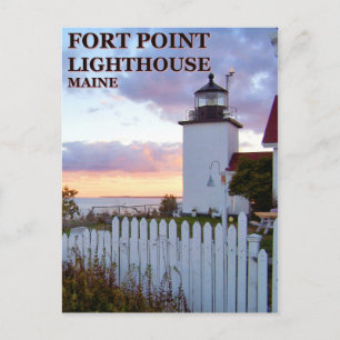 Phare de Fort Point, carte postale du Maine