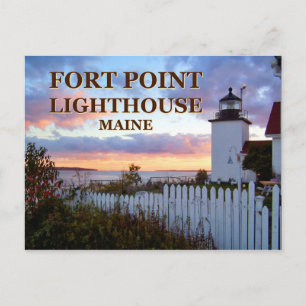 Phare de Fort Point, carte postale du Maine