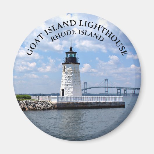 Phare de Goat Island, Rhode Island, aimant rond (Devant)