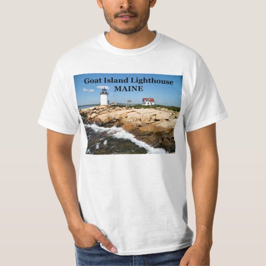 Phare de Goat Island, T-Shirt du Maine (Devant)