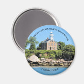 Phare de Great Captain Island, aimant rond CT (Recto/Verso)