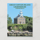 Phare de Great Captain Island, carte postale CT (Devant)