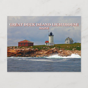 Phare de Great Duck Island, carte postale du Maine