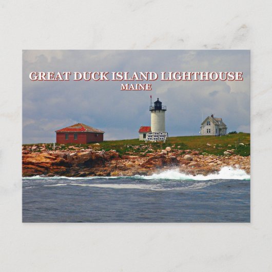 Phare de Great Duck Island, carte postale du Maine (Devant)