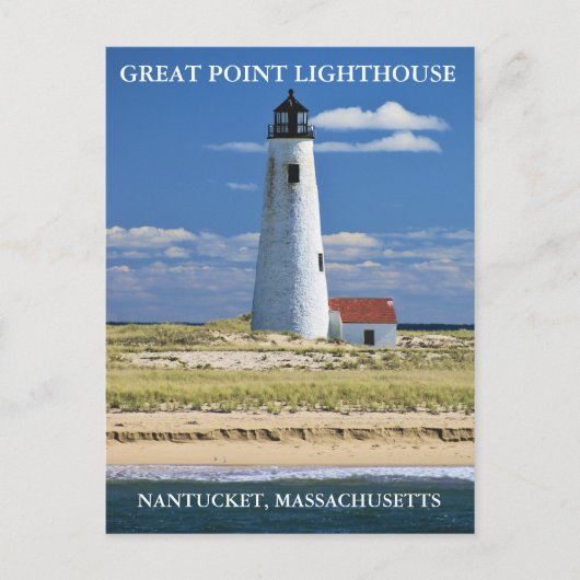 Phare de Great Point, Nantucket, carte postale MA (Devant)