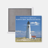 Phare de Great Point, Nantucket MA Magnet (Recto/Verso)