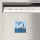 Phare de Halfway Rock, Maine Square Magnet (In Situ (Lave-vaisselle))