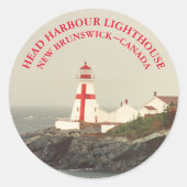 Phare de Head Harbour, NB Stickers ronds (Devant)