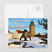 Phare de l'île de Monhegan, carte postale du Maine (Devant / Derrière)