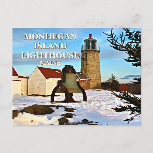 Phare de l'île de Monhegan, carte postale du Maine (Devant)