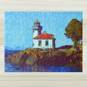 Phare de Lime Kiln Friday Harbour WA Puzzle