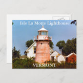 Phare de l'Isle La Motte, carte postale Vermont (Devant / Derrière)
