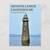 Phare de Minots Ledge, Carte postale du Massachuse (Devant)