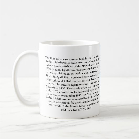 Phare de Minots Ledge, Massachusetts Mug (Gauche)