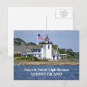 Phare de Nayatt Point, carte postale de Rhode Isla (Devant / Derrière)