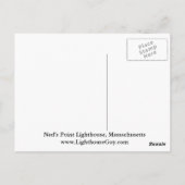 Phare de Ned's Point, carte postale du Massachuset (Dos)