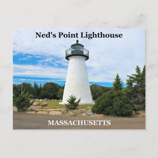 Phare de Ned's Point, carte postale du Massachuset (Devant)