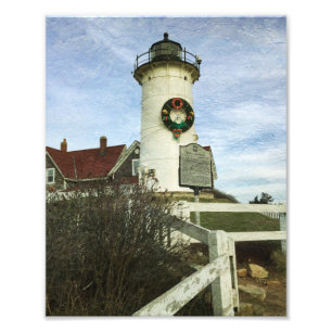 Phare de Nobska à la photo d'art de Noël