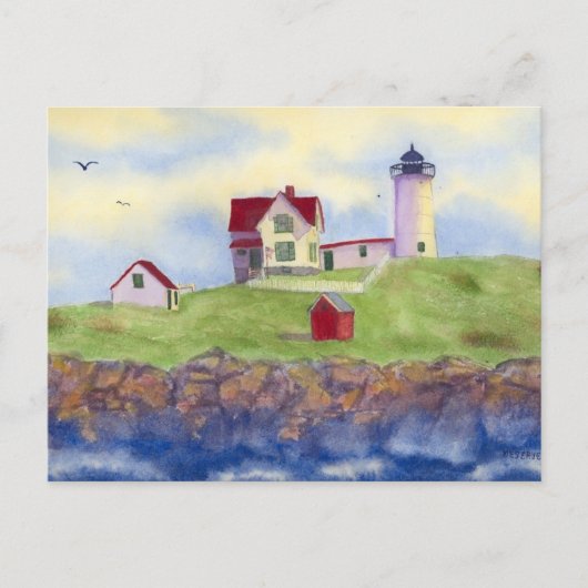 Phare de Nubble York Maine Carte postale (Devant)