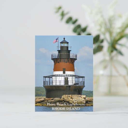 Phare de Plum Beach, carte postale de Rhode Island (Debout devant)