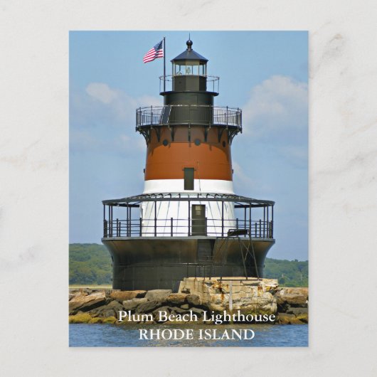 Phare de Plum Beach, carte postale de Rhode Island (Devant)
