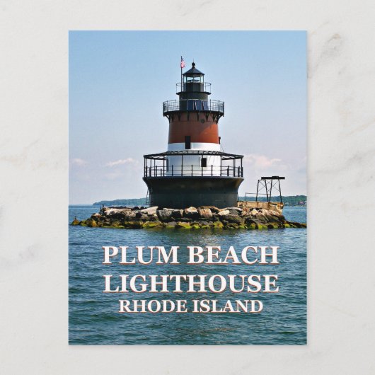 Phare de Plum Beach, carte postale de Rhode Island (Devant)