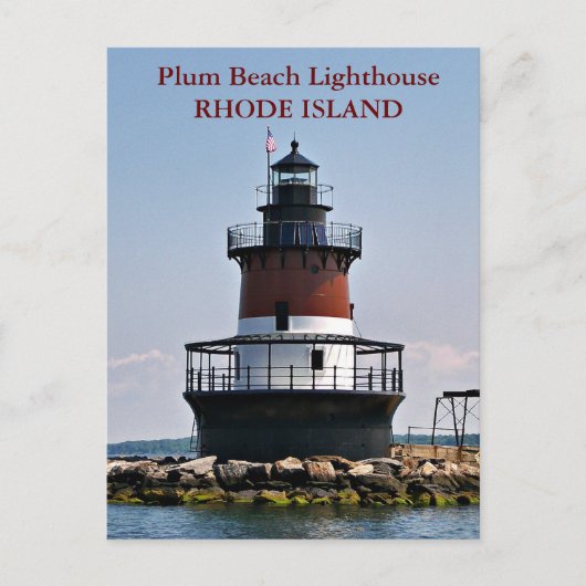 Phare de Plum Beach, carte postale de Rhode Island (Devant)